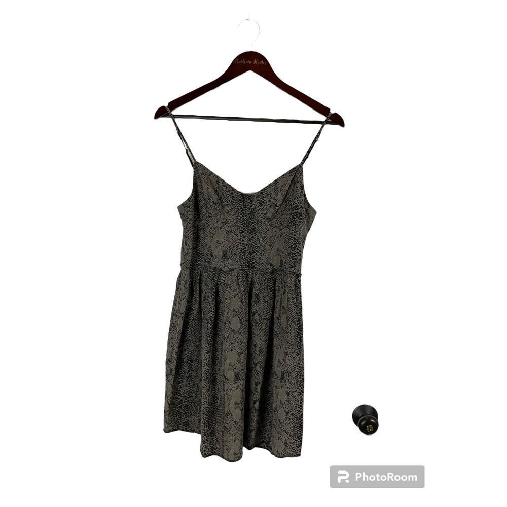 Wilfred Aritzia Women Sz 8100% Silk Dress Nina Snakeskin Rattler Print Bustier